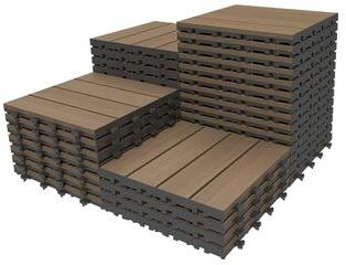 Kodotan sofa "36 Pcs Interlocking Deck Tiles, 12"" x 12"" HDPE Outdoor Flooring, Deck Tiles Outdoor Waterproof for Deck Garden, All Weather Use"