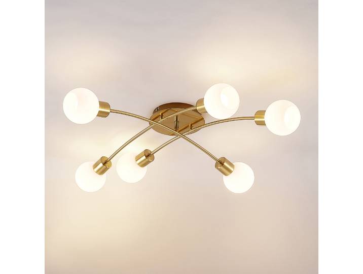Agmar 6 Plafonnier Brass - Lindby - Salon / séjour - Moderne - Métal - Multi-ampoules