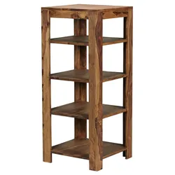 WOHNLING WL1.388 Standregal MUMBAI Massiv-Holz Sheesham 44 cm x 44 cm x 105 cm