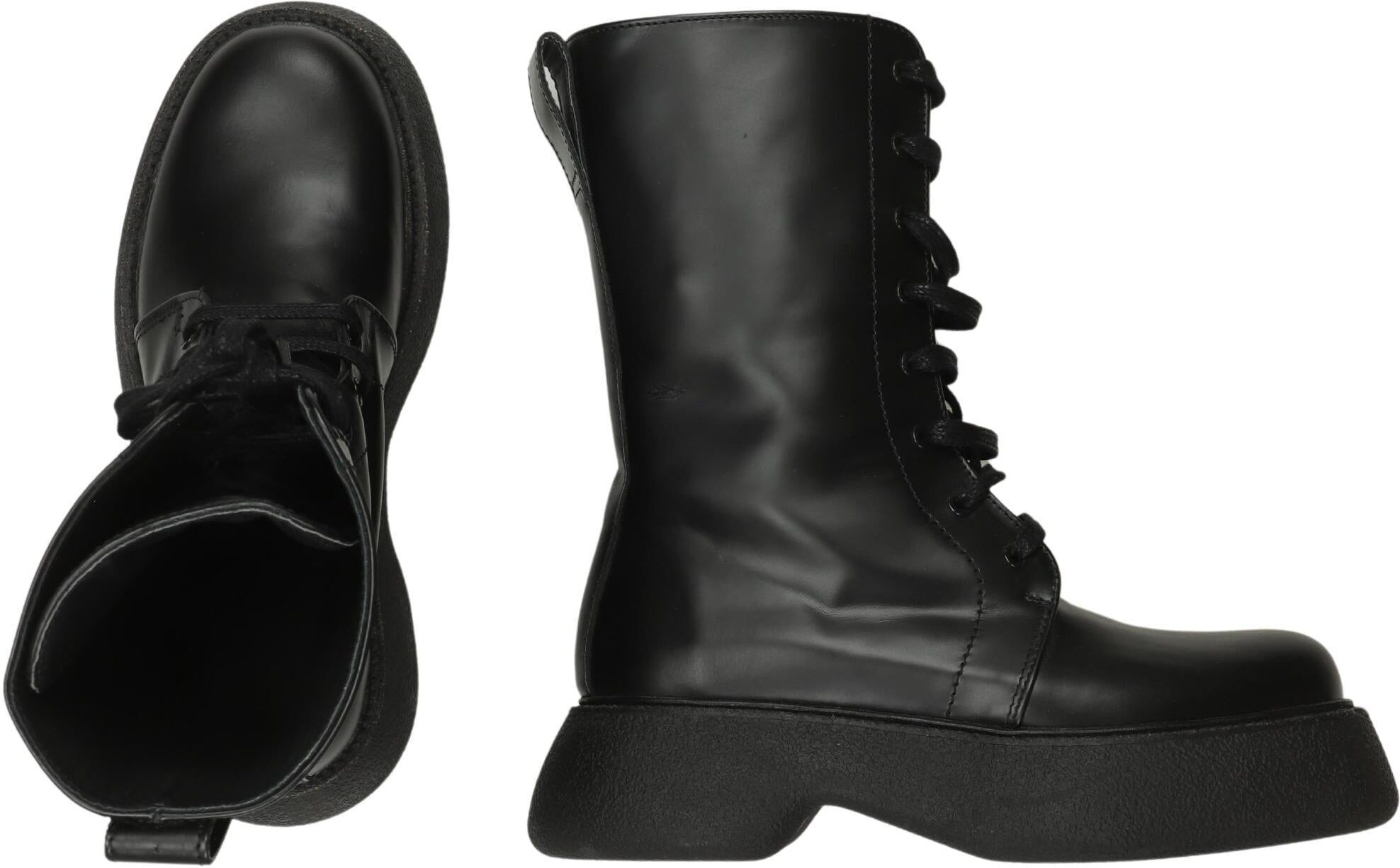 COS Damen Stiefel, Schwarz, Gr. EU 37, Leder - Second Hand