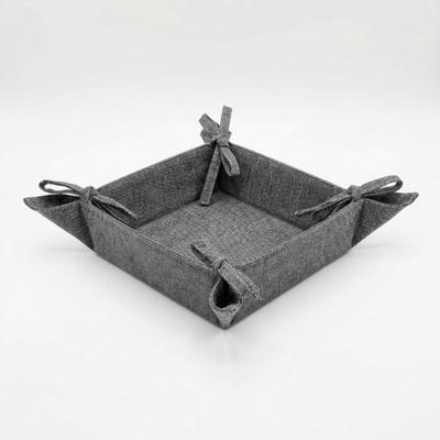 Brotkorb HOME AFFAIRE "Brotkorb Grau 20x20cm", grau, B:20cm H:6cm L:20cm, Baumwolle, Lebensmittelaufbewahrungsbehälter, Brotkorb