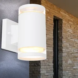 Außen Wand Spot Up&Down Lampe Aluminium Glas Leuchte Garten Weg Hof Beleuchtung