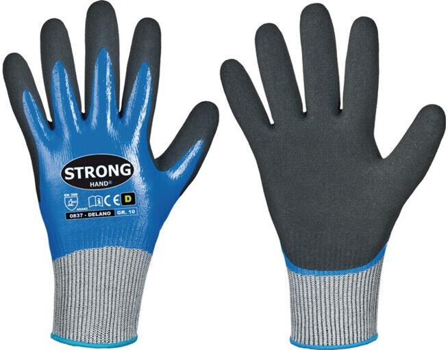 Delano Gants anti-coupure Gr.8 bleu foncé/noir EN 388 EPI II 12 PA ; Feldtmann (0837-08H)