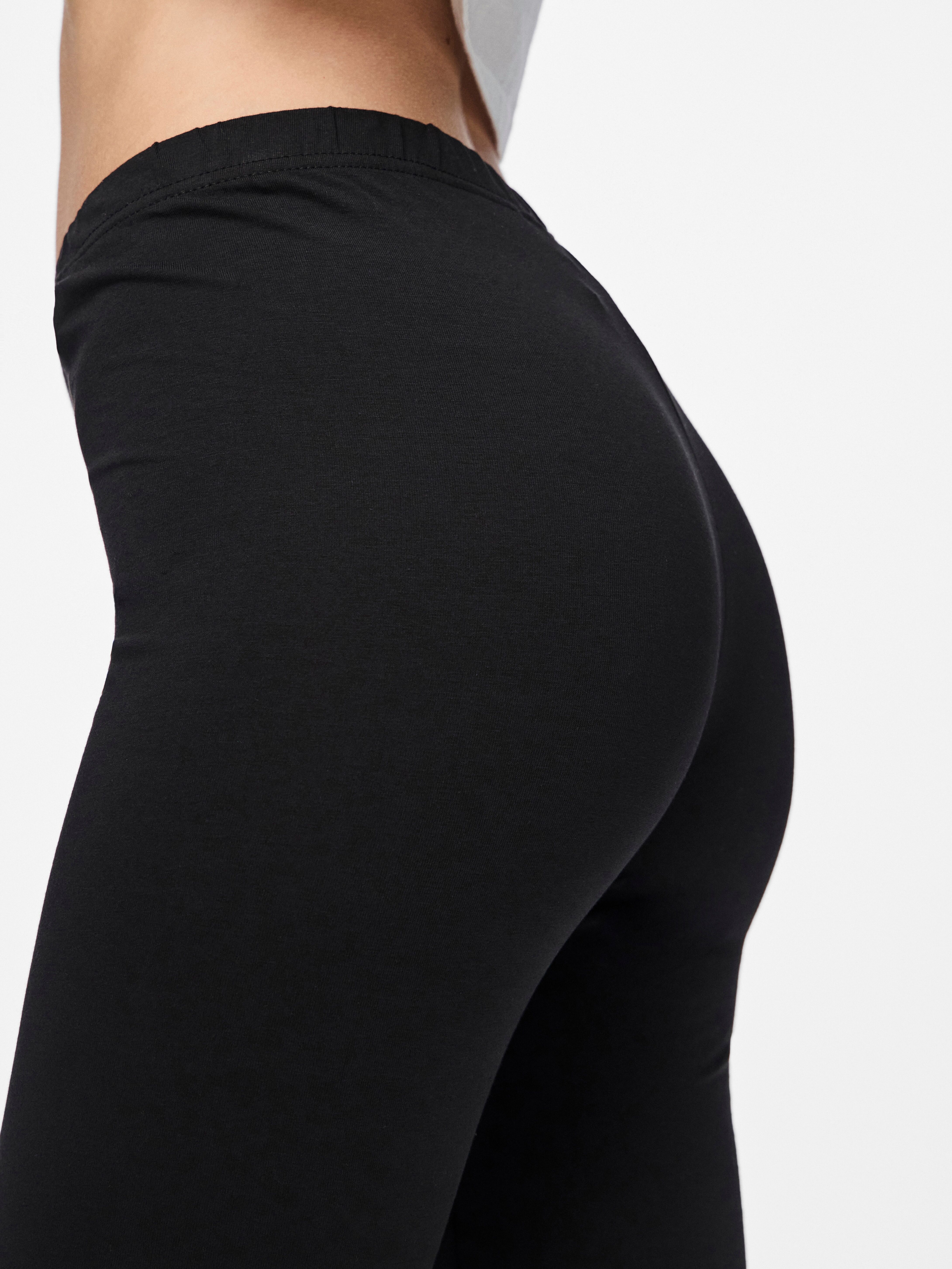 Leggings PIECES "PCEDITA LONG LEGGINGS NOOS BC", Damen, Gr. XL (42), N-Gr, schwarz, Jersey, Obermaterial: 94% Baumwolle, 6% Elasthan, unifarben, slim fit normal, Hosen Leggings schwarz XL (42), N-Gr