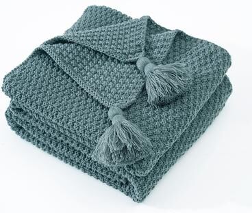 Shop Station Cozy Knitted Throw Blanket Nordic Soft Plaid Sofa Blanket For Bed, Couch & Office Nap green 59.06 78.74 Inches