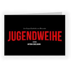 Einladungskarte Jugendweihe: Streamingdienst mit Foto in Schwarz