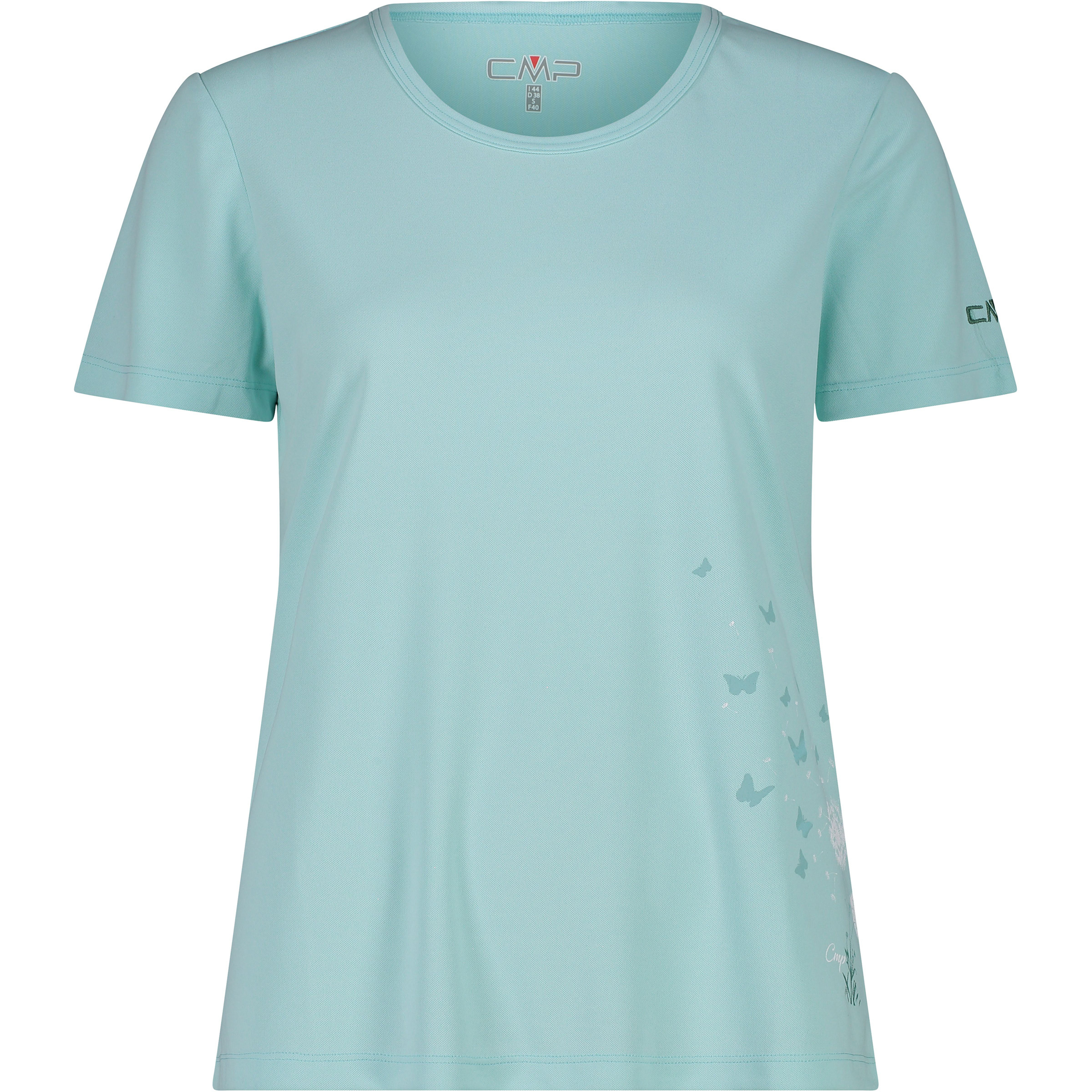CMP Print Damen T-Shirts tuerkis Größe XXS Trekking Geruchsneutralisierend