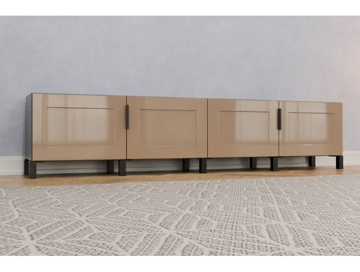 TV-Board nach Maß - RAL 1019 Graubeige - 50x225x37cm - Individuell konfigurieren