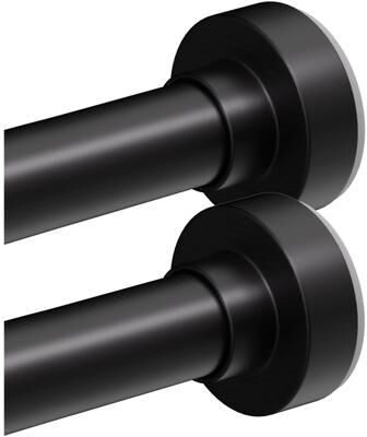 Meriville 1-inch Diameter Metal Spring Tension Rod, Closet Rod, Tension Curtain Rod, Shower Curtain Rod, Adjustable