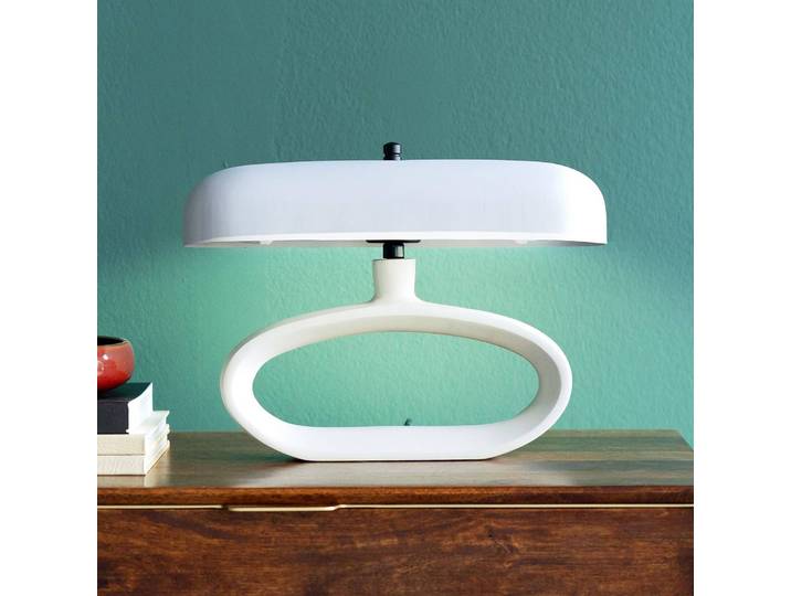 KARE Designer Tischlampe Suki, creme / amber, für Wohn- / Esszimmer, Metall, Design