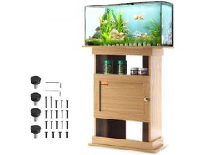 VEVOR Support pour Aquarium Charge 76 kg, Meuble pour Aquarium Aquariophilie 64 x 40 x 72 cm, en MDF, Support pour Réservoir de Reptiles avec Armoire de Rangement et Kit de Quincaillerie, Maison