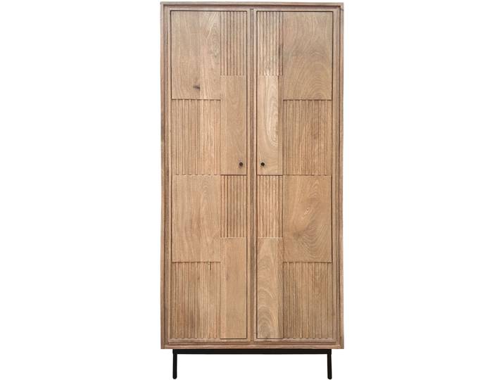 Schrank Seka natur/schwarz Mango B 80 cm