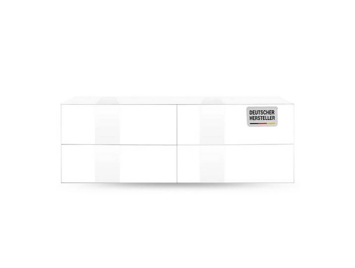 Storado Lowboard Colors 181×63×42cm, Lowboard mit 2 Klappen, Farbe wählbar, Glasfronten und Push-to-open für eine moderne, grifflose Optik