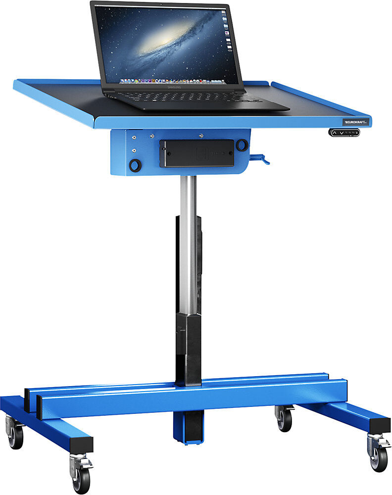 E-Materialständer, Höhe 770 - 1270 mm, Plattform-LxB 600 x 400 mm, mit Wanne eurokraft pro