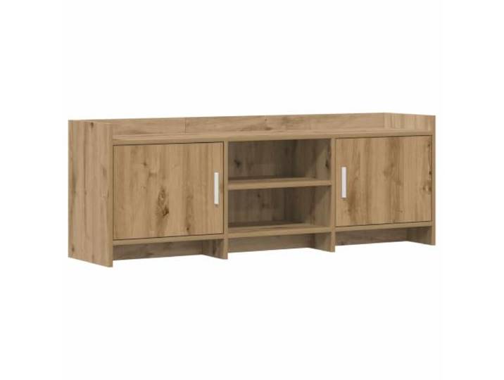 LMTYOENFG TV Lowboard 130x33x47 cm Artisan Eiche TV Board Praktische Fernsehkonsole mit 2 Türen und Metallgriffen für Wohnzimmer und Schlafzimmer, pflegeleichtes Medienmöbel.