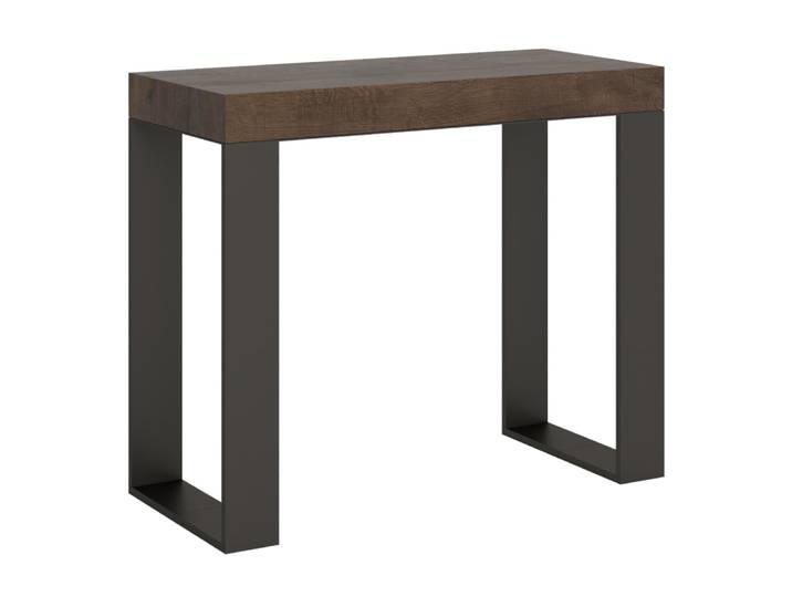 Console extensible 90x40/196 cm effet bois noyer