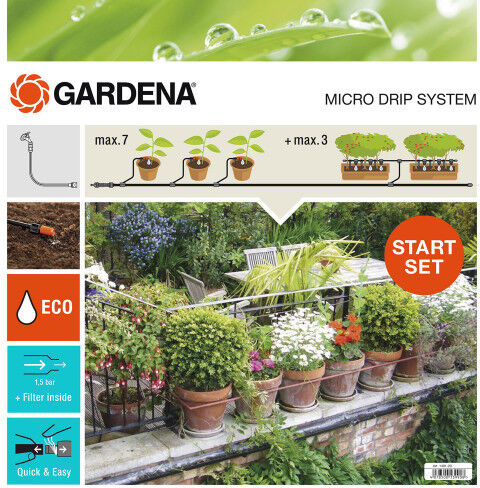 Gardena Micro-Drip-System Kit d&amp;#039;arrosage goutte-a-goutte + programmateur M 13002-20