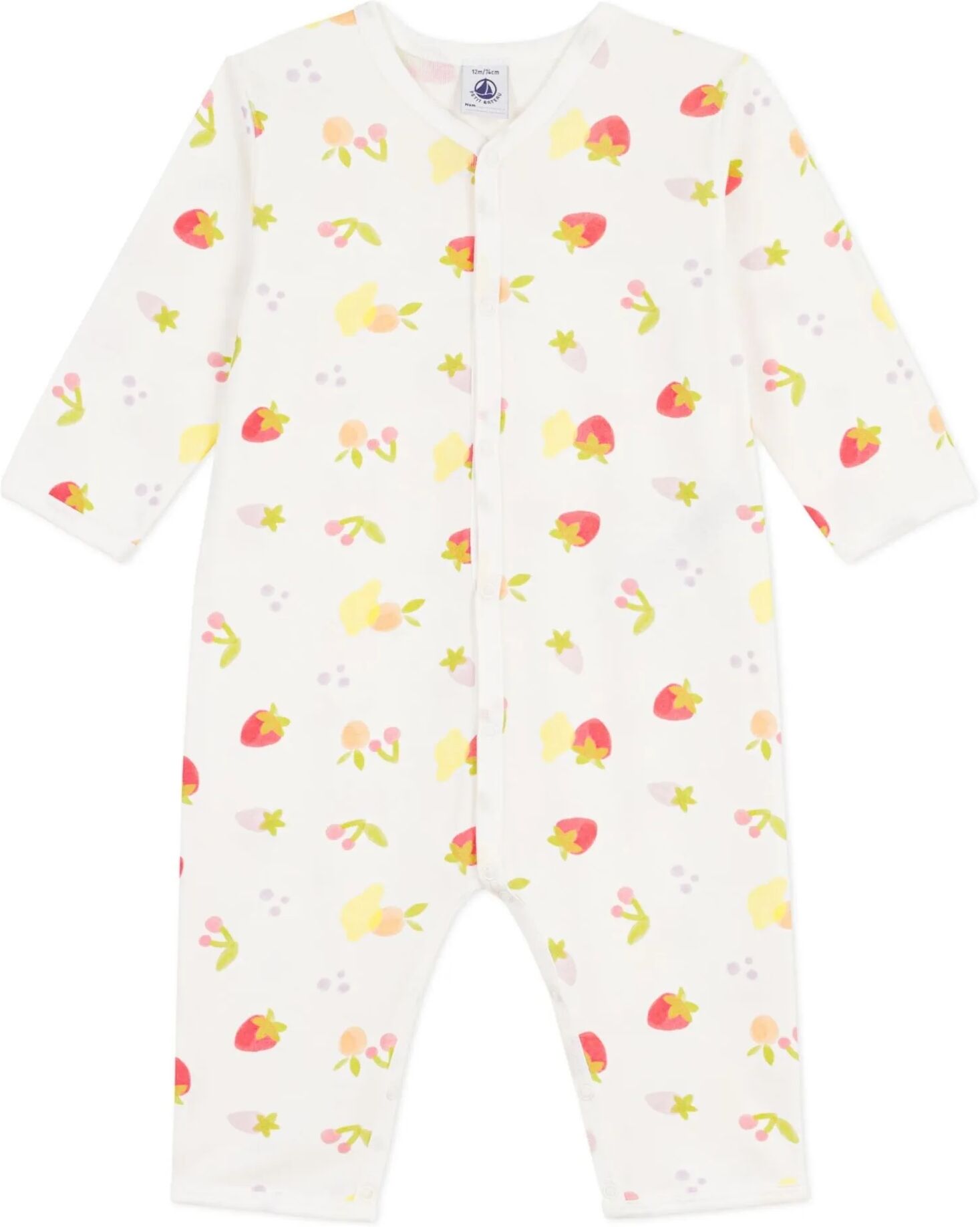 Petit Bateau Pyjama Dors Bien Fruits Coton Bio Blanc 3 mois