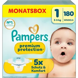 Pampers Premium Protection (Gr. 1, Halbmonatsbox, 180 Stk.)