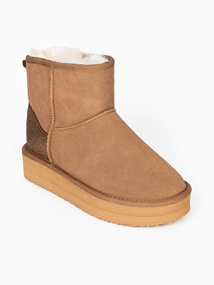 Gooce Leder-Winterboots "Acacia" in Hellbraun - 37