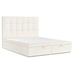 POLSTERBETT Guam mit Stauraum 120/200 cm Creme im Alta Stoff