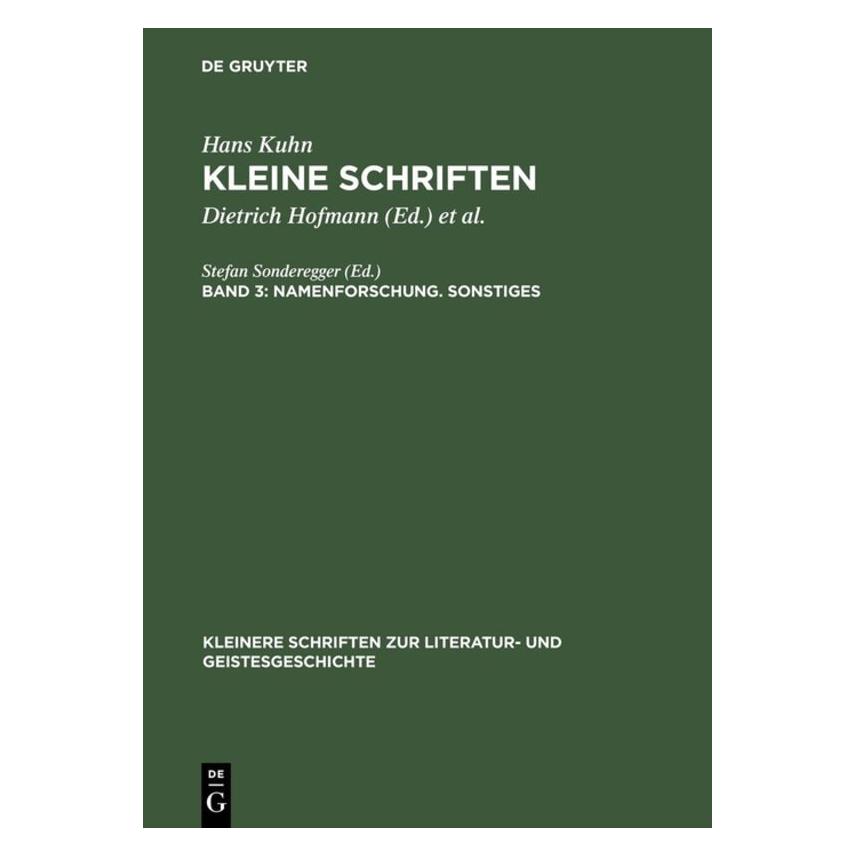 De Gruyter Namenforschung. Sonstiges (Deutsch, Hardcover, Hans Kuhn) (8812668)