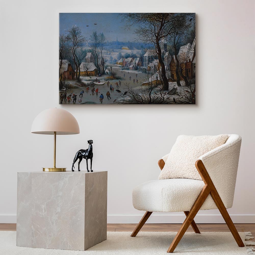 home24 Canvas afbeelding Winter Landscape zwart/blauw B: 120 cm, H: 80 cm