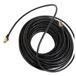 Vago-Tools CAT7 Patchkabel Netzwerkkabel schwarz 2m rund