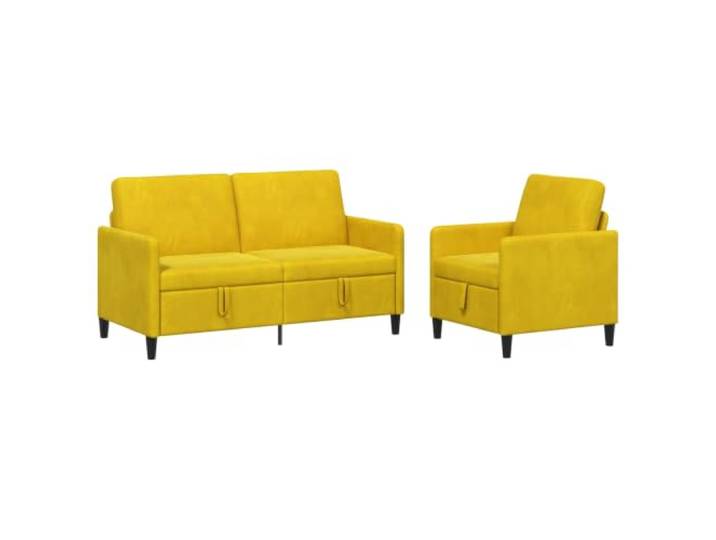 Todiikf Sofagarnitur mit Stauraum 2-teilig Gelb Polstercouch Wohnzimmer Praktisches Couch Set fuer Wohnzimmer und Aufenthaltsraum mit klappbarem Sitzstauraum sowie abnehmbarem Bezug.