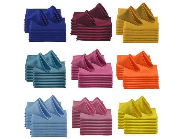 Serviettes carrées en satin pour fête de mariage, torchons ouvertement doux pour grill, restaurant, café, gâteau, 48x48cm, 19 po, 60 pièces