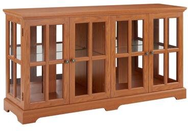 Clihome LED Curio Display Cabinet Antique Display Cabinet with Glass Doors Adjustable Shelves