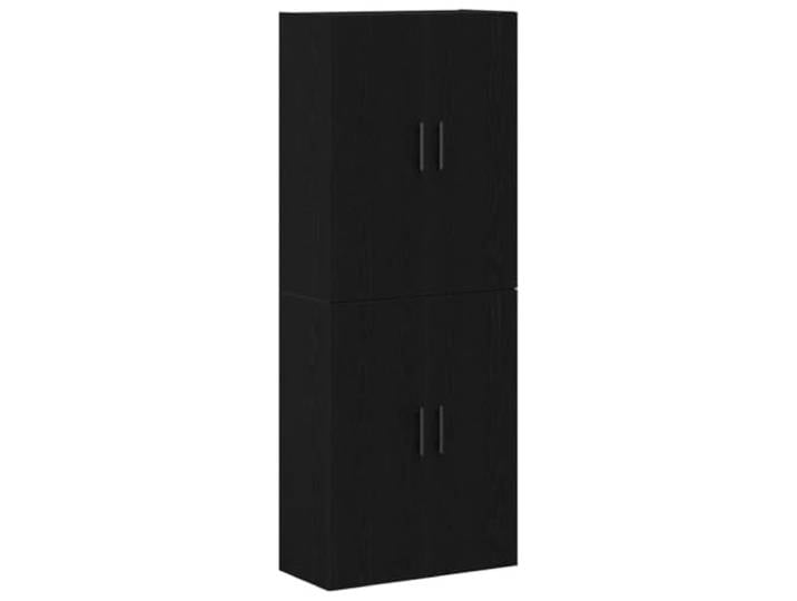 KGFHERENB Wandschrank 2er Set Schwarz Eichen-Optik 69,5x34x90 cm Platzsparende Hängeschränke aus Holzwerkstoff mit Türen für Wohnzimmer, Flur oder Homeoffice.