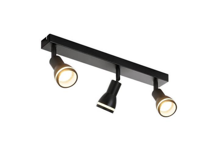 Nettlife Deckenstrahler Heidelberg 3-flammig 42/5.5/15.7 cm, Schwarz, Metall, Gu10, 5.5x15.7x42 cm, Lampen & Leuchten, Innenbeleuchtung, Spots & Strahler, Wandstrahler