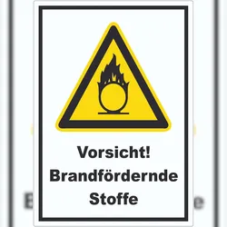 HB-Druck Vorsicht Brandfördernde Stoffe Aufkleber A2 (420x594mm)