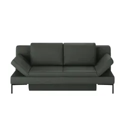 Schlafsofa mit Sitz- und Rückenfläche aus Echtleder Kenny ¦ grau ¦ Maße (cm): B: 204 H: 88 T: 91.0