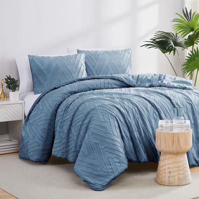 Southshore Fine Linens Chevron Clipped Jacquard Comforter Set