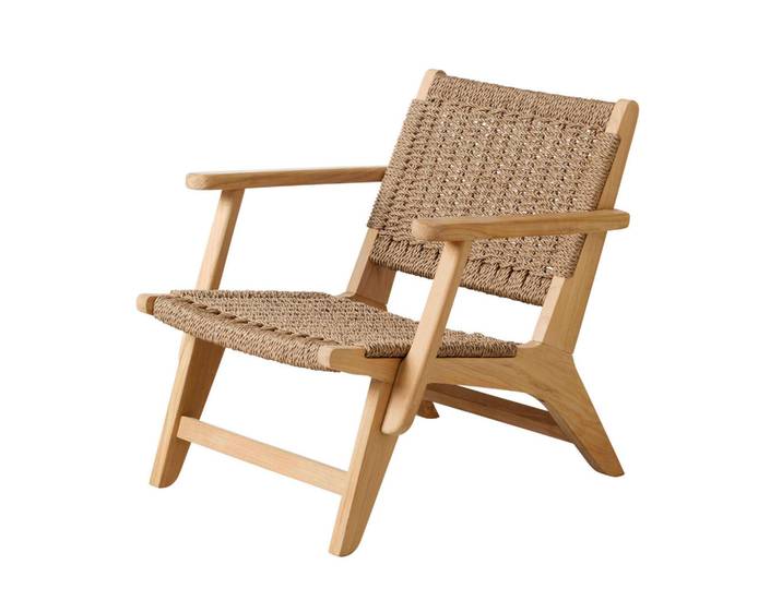 Gardenson Loungesessel Eya, Teak, Holz, Teakholz, vollmassiv, Y-Form, 68x70x75 cm, Loungemöbel, Loungesessel