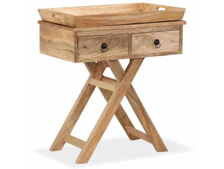 LKJephalotrope Beistelltisch Mangoholz Massiv mit Tablett 65x40x76 cm Vielseitig nutzbar als Telefontisch oder Kaffeetisch im Flur und Wohnzimmer, mit 2 Schubladen für Kleinigkeiten.