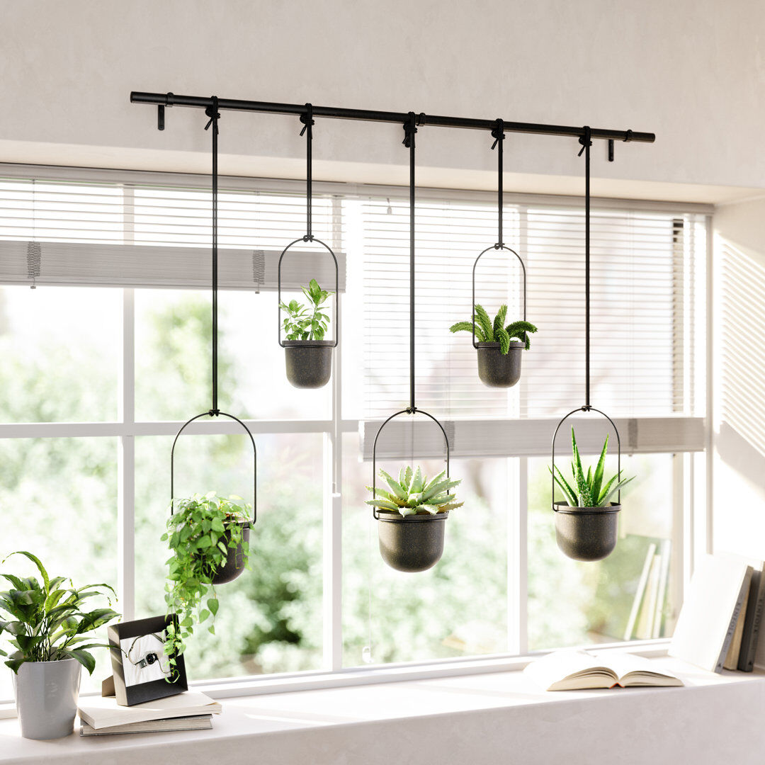 Umbra Hanging Planter with 5 pots Black 94cm H X 137cm W X 94cm D