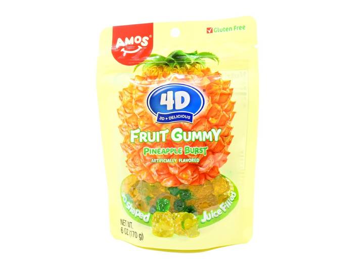 Amos 4D Bonbons gélifiés à l'ananas - 65 g