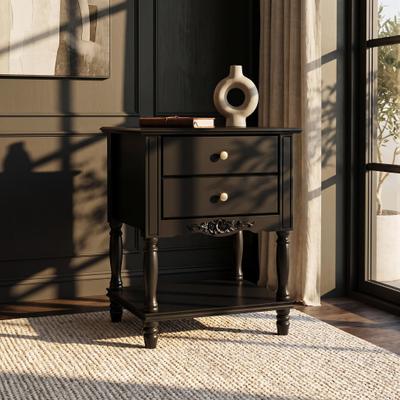 FUFU&GAGA Rustic Farmhouse Accent End Table Nightstand Side Table 2 Colors White/Black