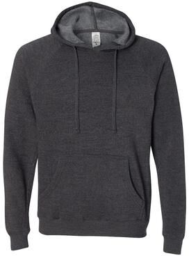 Independent Trading Co. PRM33SBP Blend Raglan Hooded Pul T-Shirt in Carbon size 2XL   Cotton/Polyester