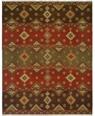 KALATY Traditional Multi-Colored Flatweave Wool Area Rug