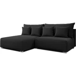 ECKSOFA L Form Ederra Dunkelgrau 208/190/91 cm – großes Sofa mit Schlaffunktion L