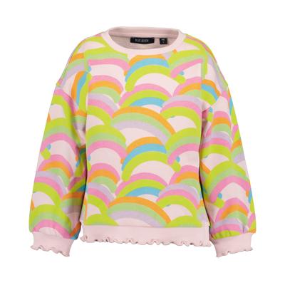Sweater BLUE SEVEN "Sweatshirt", Mädchen, Gr. 110, bunt (4020, rosa), 100% Baumwolle, normal normal, Rundhals, gerader Abschluss, Sweatshirts Sweater
