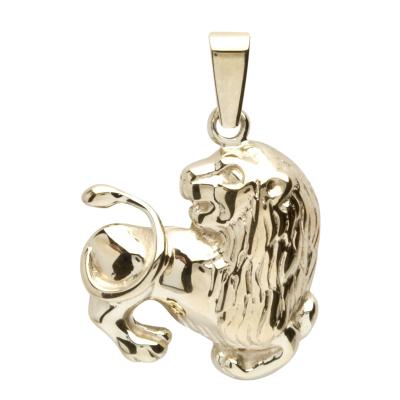 Kettenanhänger OSTSEE-SCHMUCK "- Tierkreiszeichen Löwe - Silber 925/000, vergoldet -" Gr. 25, gold (goldfarben, gelb), Schmuckanhänger, Damen, Silber 925 (Sterlingsilber), Kettenanhänger