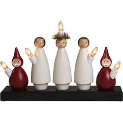 Star Trading, Weihnachtsbeleuchtung, Dekoleuchte Luciakör, Holz, rot-weiss