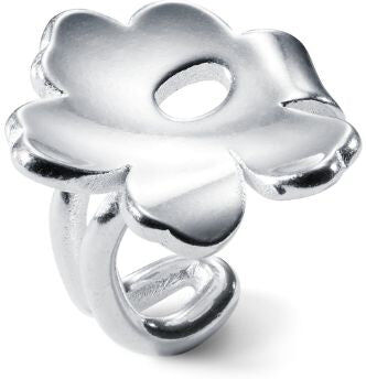 Kalevala x Marimekko Unikko ear cuff, hopeaa