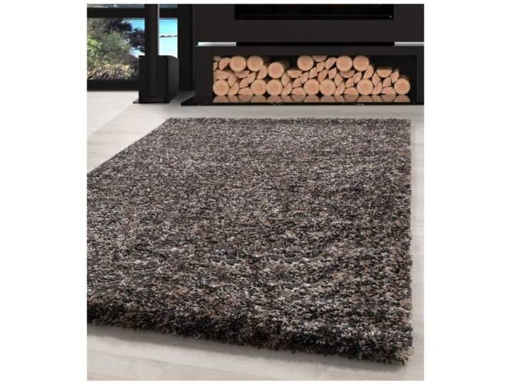 Tapis poil long mélangé design Shaggy vintage - CARPETTEX - Rectangulaire - Gris - 140 x 200 cm