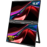 Dualer tragbarer Monitor 15,6" (32403), LED-Monitor 39.6 cm (15.6 Zoll), schwarz, 2x FullHD, IPS, USB-C, Mini-HDMI, Lautsprecher